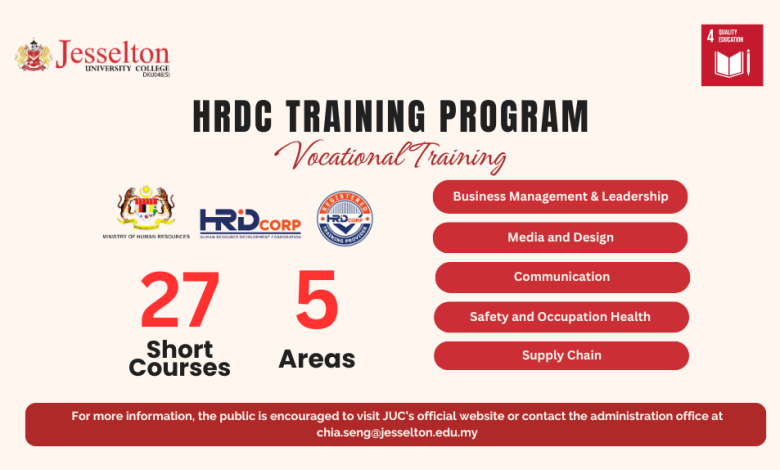 Jesselton University College Offers HRDC Public Skill Development Programs to Enhance Workforce Competency - AppliedHE