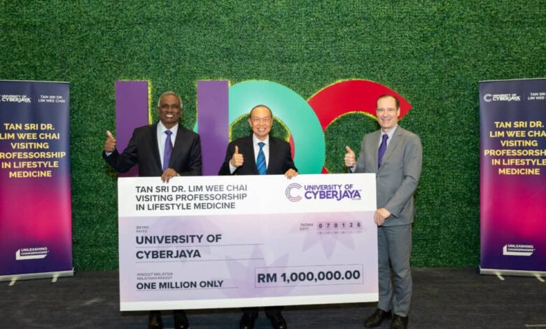 University of Cyberjaya Launches Tan Sri Dr. Lim Wee Chai Visiting Professorship in Lifestyle Medicine - AppliedHE