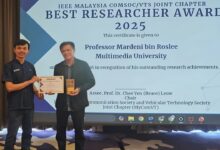Best Researcher Award for MMU Professor Dr. Mardeni Roslee from IEEE - AppliedHE